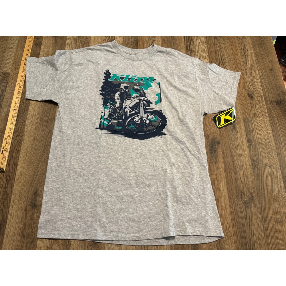 Klim Graphic T-Shirt Mens XL Gray Adult Motorcycle Biker Short Sleeve New